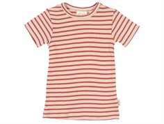 Petit Piao t-shirt light berry/dark off-white striped
